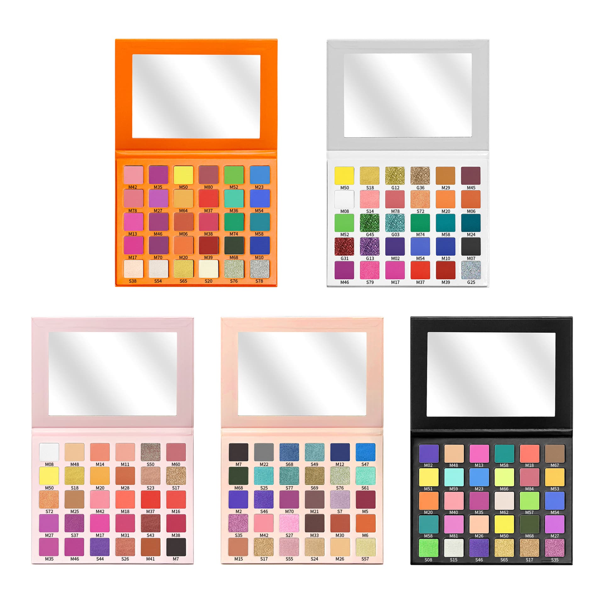 30-Color Square Eyeshadow Palette 22mm Empty Eyeshadow Palette Packaging No Logo In Stock Export DIY Assembly Eye Makeup