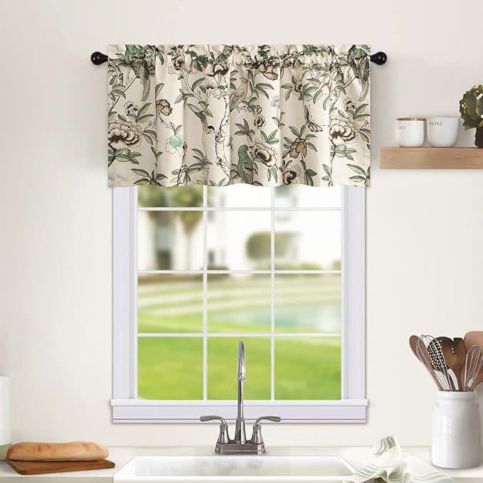 Custom Full Blackout Curtain with Short Valance, Ready-made Sleeve Curtain for Wind and Light Blocking in Bedroom Bay Windows