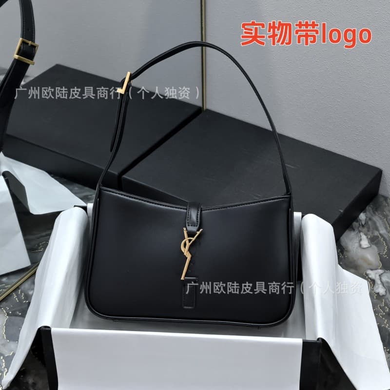 Cross-border source new classic YSL underarm women's bag, fashionable and versatile, metal hook clasp closure, hobo shoulder bag