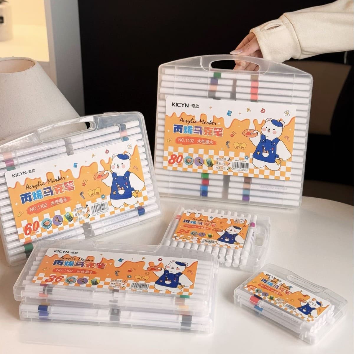 Children's Acrylic Markers, Water-Based, Waterproof, Bleed-Proof Paper, Color Stackable Painting Watercolor Pens