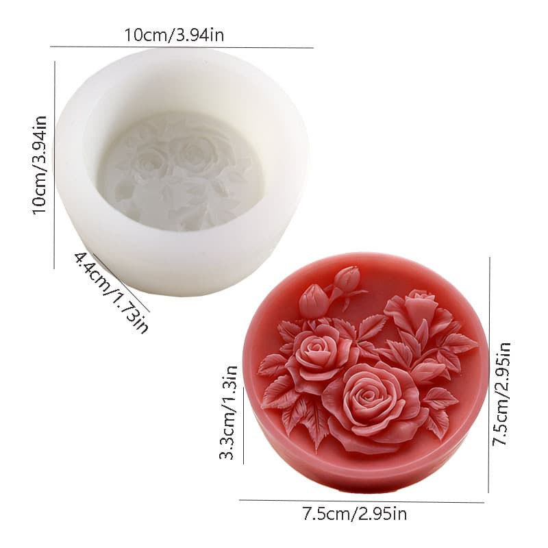 Original Rose Handmade Soap Silicone Mold Floral Soap Mold Candle Mold Flower Ice Carving Mold