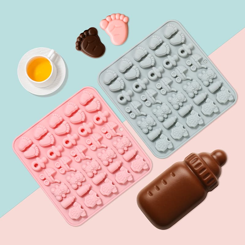 New Mother-Child Car Pacifier Baby Series Baking Cake Mousse Silicone Mold Easy Release Chocolate Mold