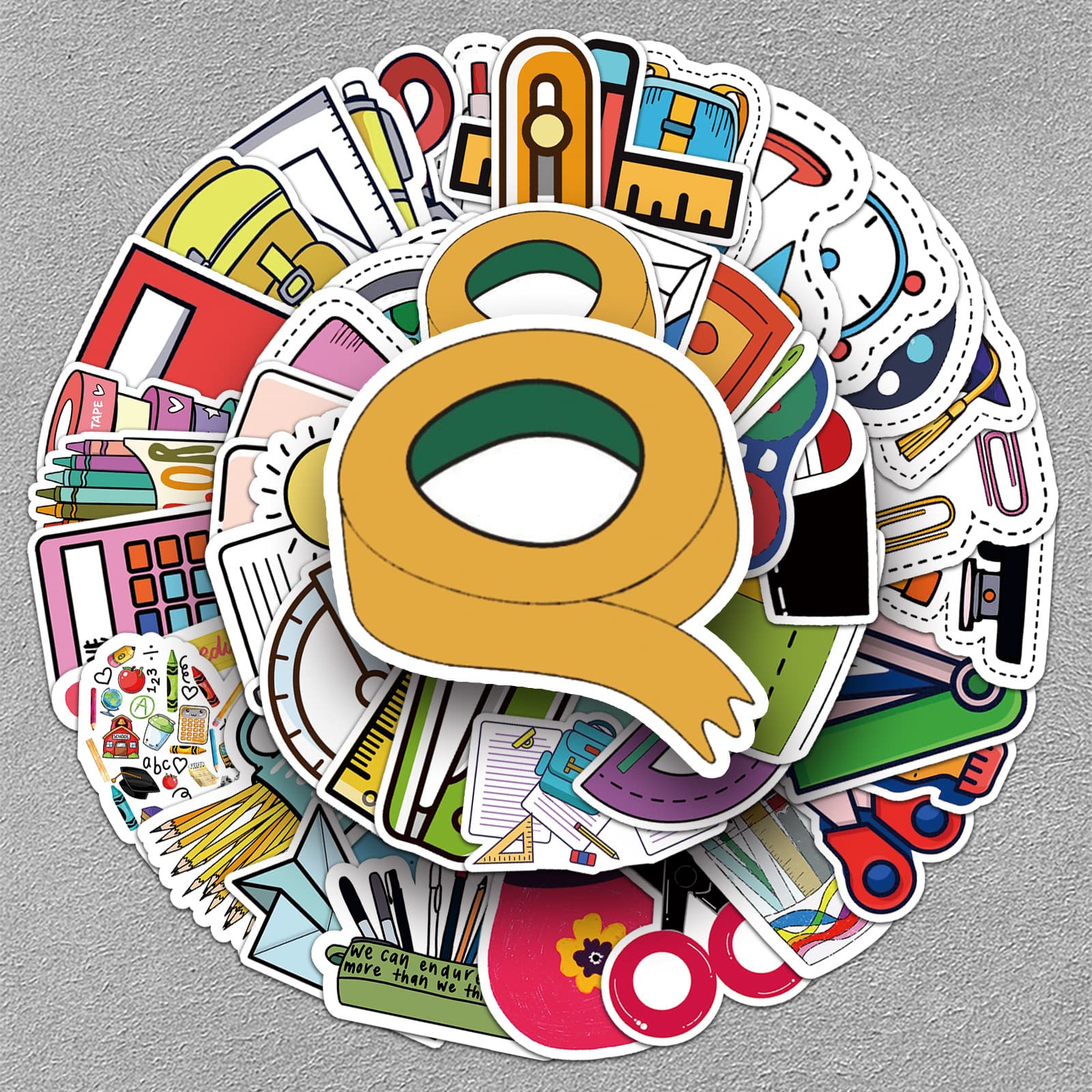 Waterproof Cartoon Stationery Set Stickers Creative Children's Mobile Phone Case Computer Decoration Decals Cute Style