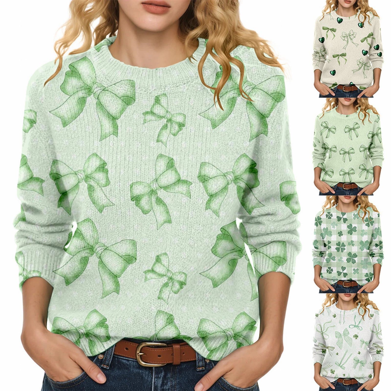 LXK-SPYT01 St. Paul round neck pullover women's European and American cross-border Amazon new long-sleeved casual top