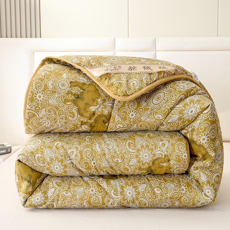 Factory Gift Quilt - Camel Hair/Wool Quilt Core, Thickened Winter Quilt for Single/Double Bed, Spring/Autumn Conference Sales Gift Box