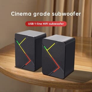 Cross-border K2066 RGB Computer Speaker, Colorful Lighting, Multimedia Desktop Gaming, Mini USB Wired Desktop Speaker