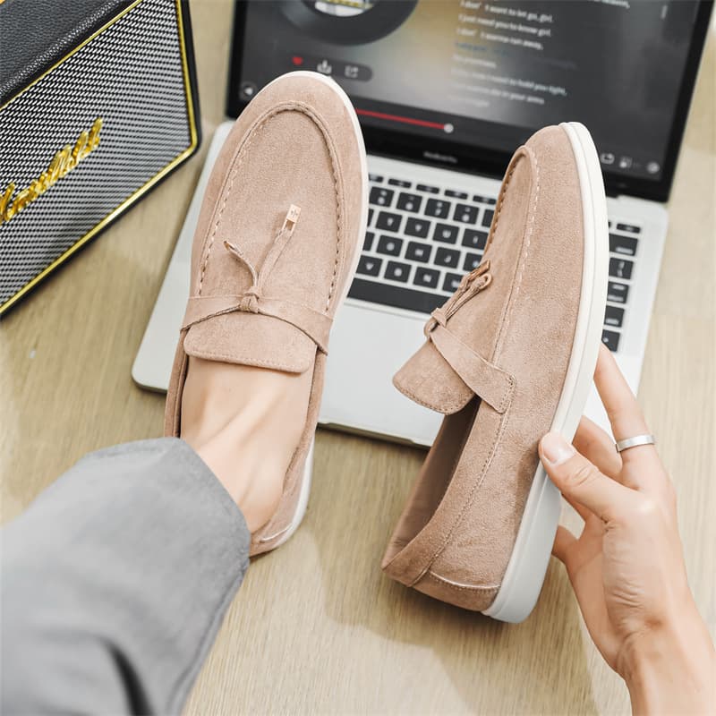 Cross-border 2025 new men's suede beanie shoes slip-on lazy loafers casual men's shoes B-5