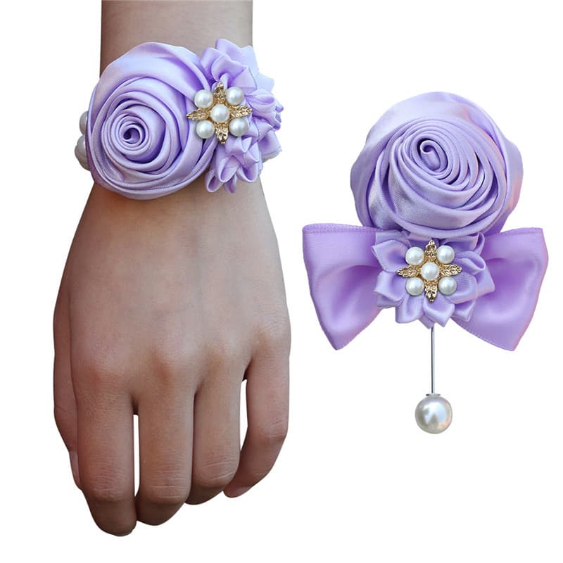 Korean Wedding Popular Bridal and Bridesmaid Wrist Corsage Wedding Supplies Hand Flower Bracelet SW021C