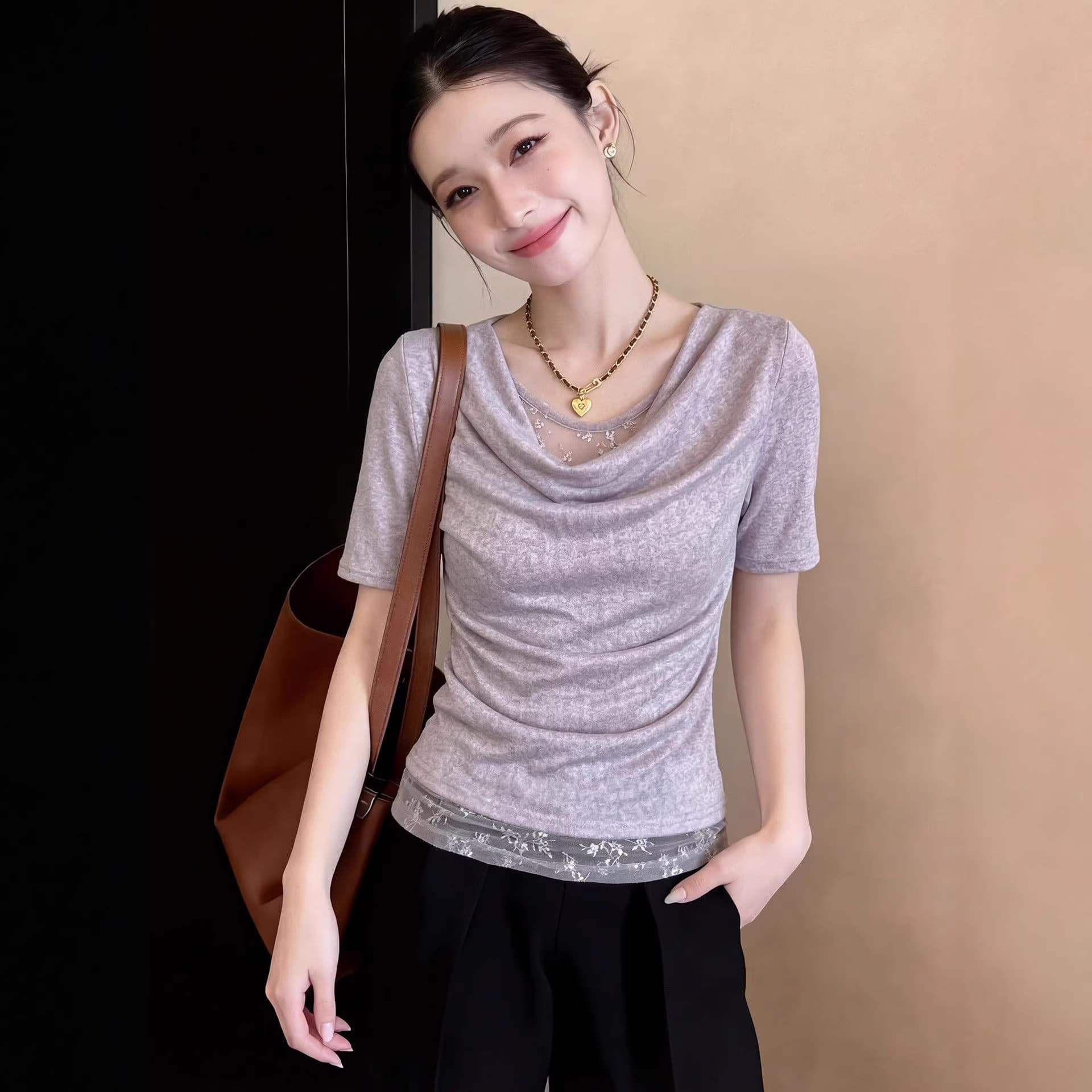 Summer Unique Stylish Top 2026 New Trendy Women's Design Sense Non-Clashing Short Sleeve T-Shirt