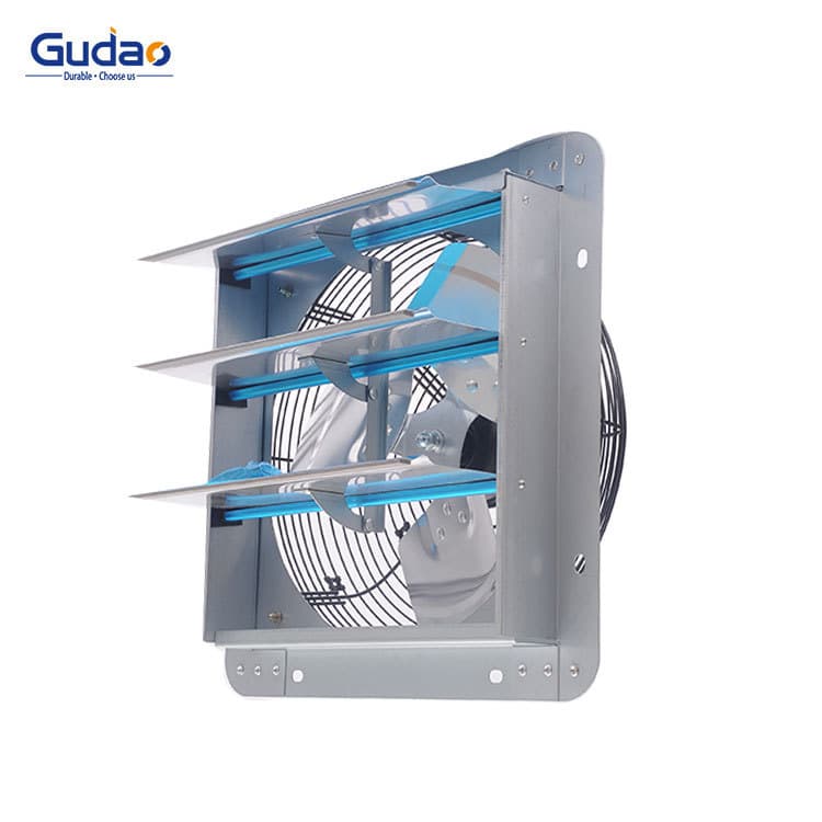 All-metal high-power louvered wall-mounted exhaust fan, kitchen fume ventilation fan, large air volume, quiet exhaust fan, 110V