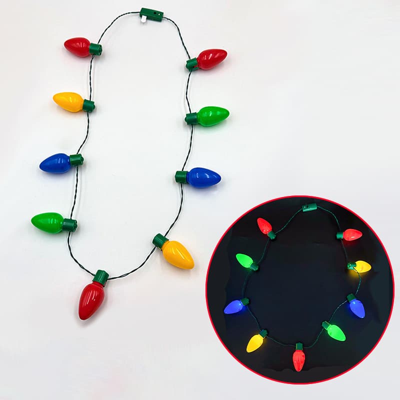 Cross-border Glowing 9 Bulb Necklaces, Amazon Europe and America Festival Party Glowing Gifts Wholesale, Christmas Halloween Decorations