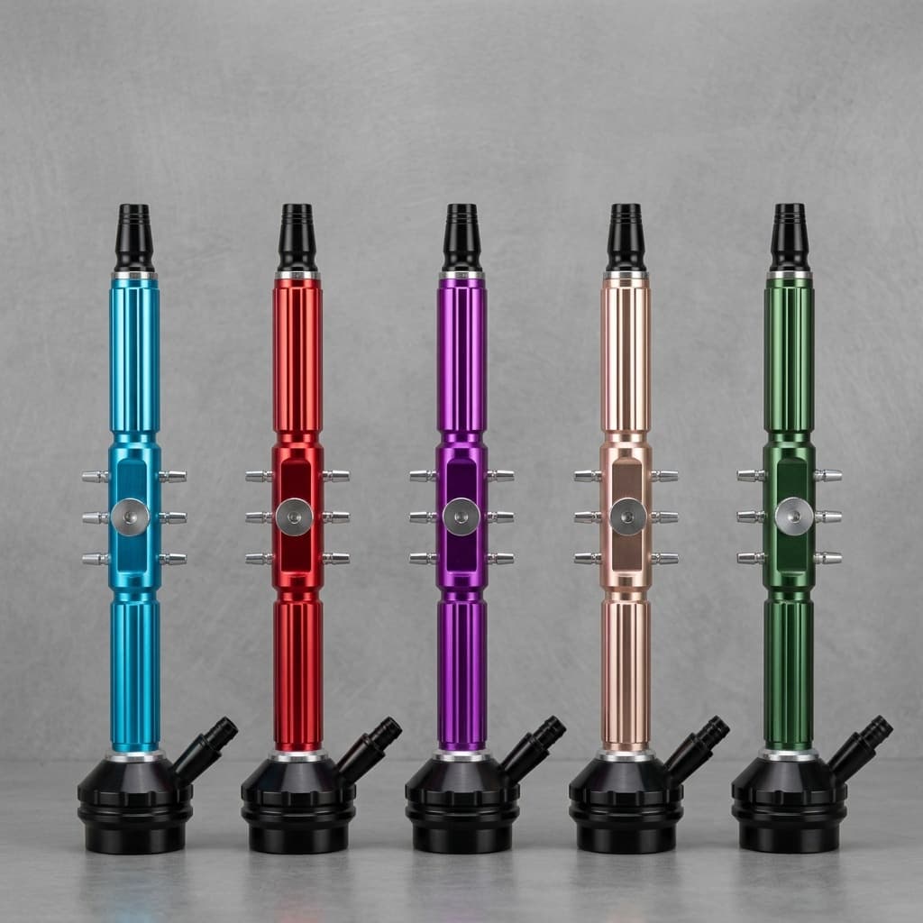Factory direct supply of large single-tube aluminum alloy Arabian shisha, nightclub clearing bar, durable aluminum rod, leisure craft cigarette