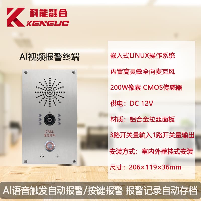 IP Network Hospital/School Campus AI Anti-Fight Bullying One-Button Voice Recognition Emergency Alarm Terminal