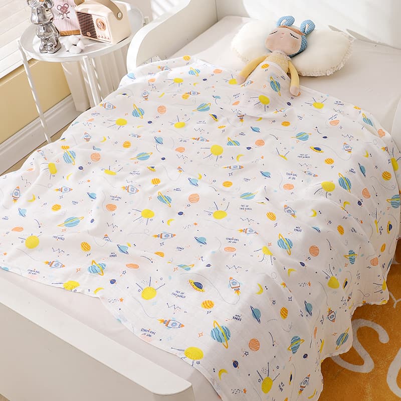 Swaddle Blanket Baby Wrap Bamboo Cotton Gauze Throw Newborn Bath Towel Nursing Cover Infant Toddler