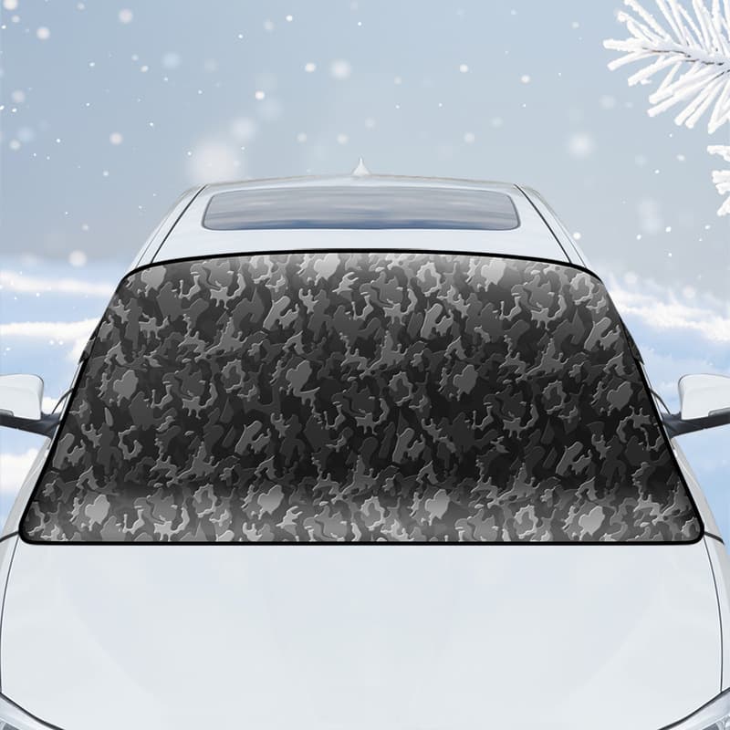 Car Snow Cover Front Windshield Snow Shield Camouflage Vehicle Snow Cover Anti-Freeze Half Cover Car Cover Wholesale