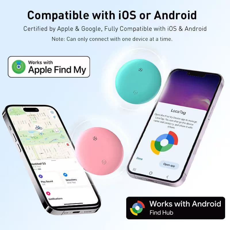 Dual System Tracker Compatible with Apple Google Locator Find My iOS Google Global