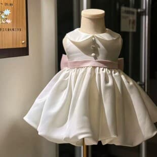 French Style Children's Princess Dress Fitted Waist Full Skirt Short Dress Baby Full Moon Party Catwalk Photo Studio Dress