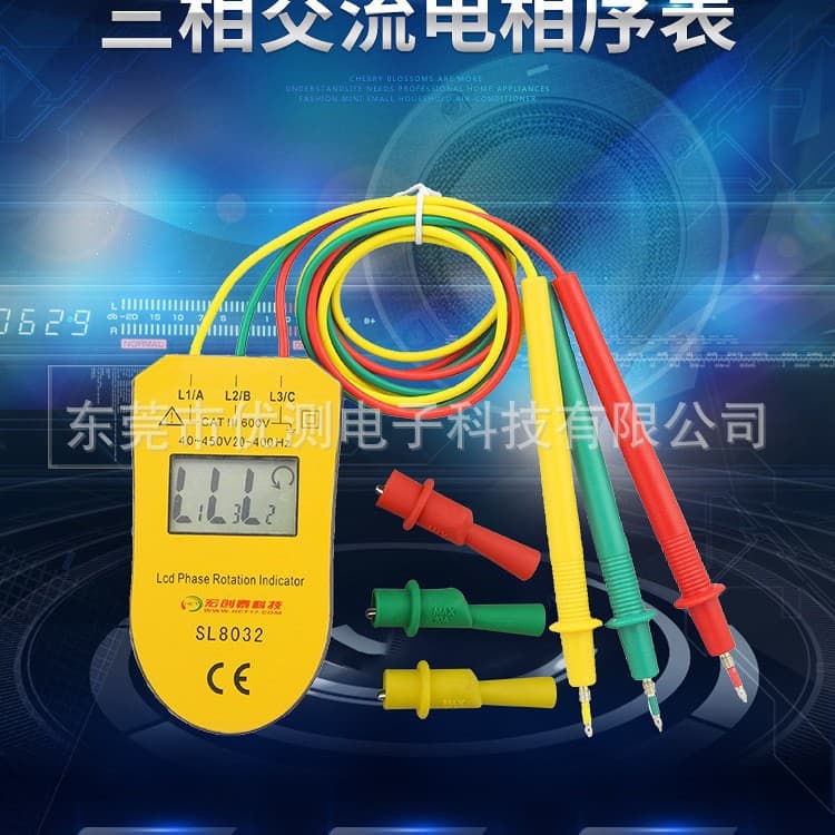 Three Phase Ac Phase Meter Phase Sequence Meter Digital Display Phase Meter Phase Sequence Tester Phase Meter Detector SL8032
