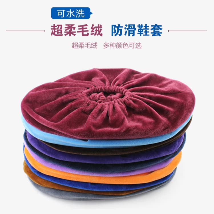 F Flannel Mesh Shoe Covers, Thickened Household Adult Student Anti-slip Shoe Covers, Glass Walkway Reusable Washable Fabric Foot Covers