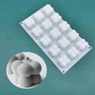 Cross-border Hot Selling Silicone 15-Connected Small Cube Mold Mousse Baking Cake Mold Trendy Aromatherapy Soy Wax Candle Mold