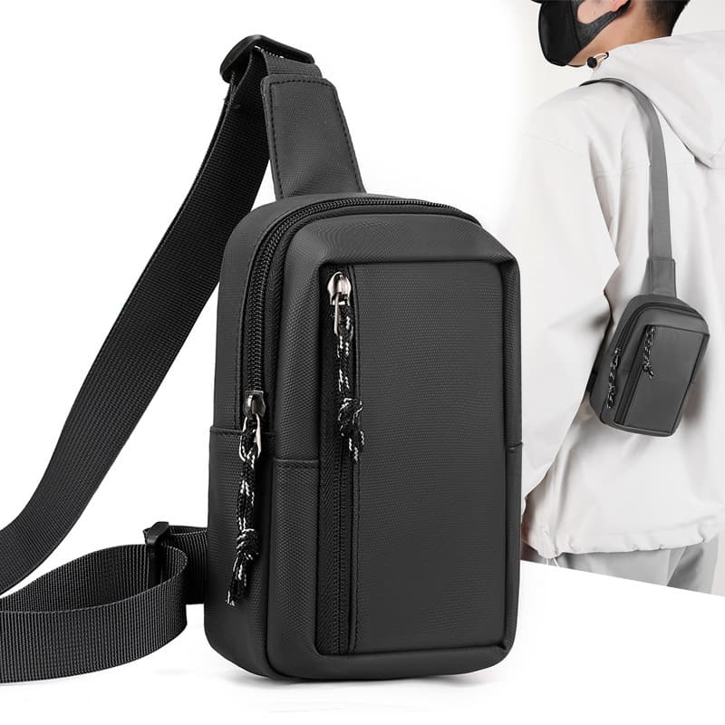 Men's Chest Bag Fashion Multi-functional Water-resistant Shoulder Bag Street Trendy Crossbody Bag Simple Mini Small Bag