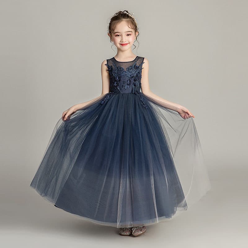 Formal Princess Dress Long Violin Performance Gown for Girls Teens Middle School Students Older Children Piano Performance