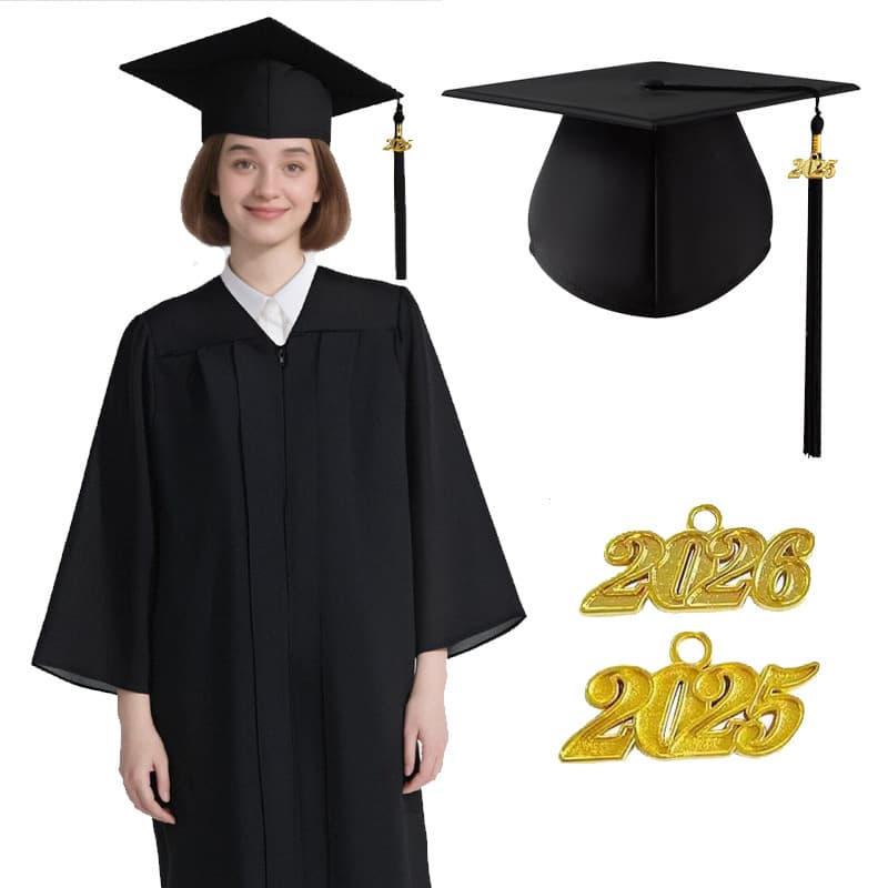 2025 New Cross-Border Woven Bachelor's, Master's, and Doctoral Graduation Gown Set for Adults