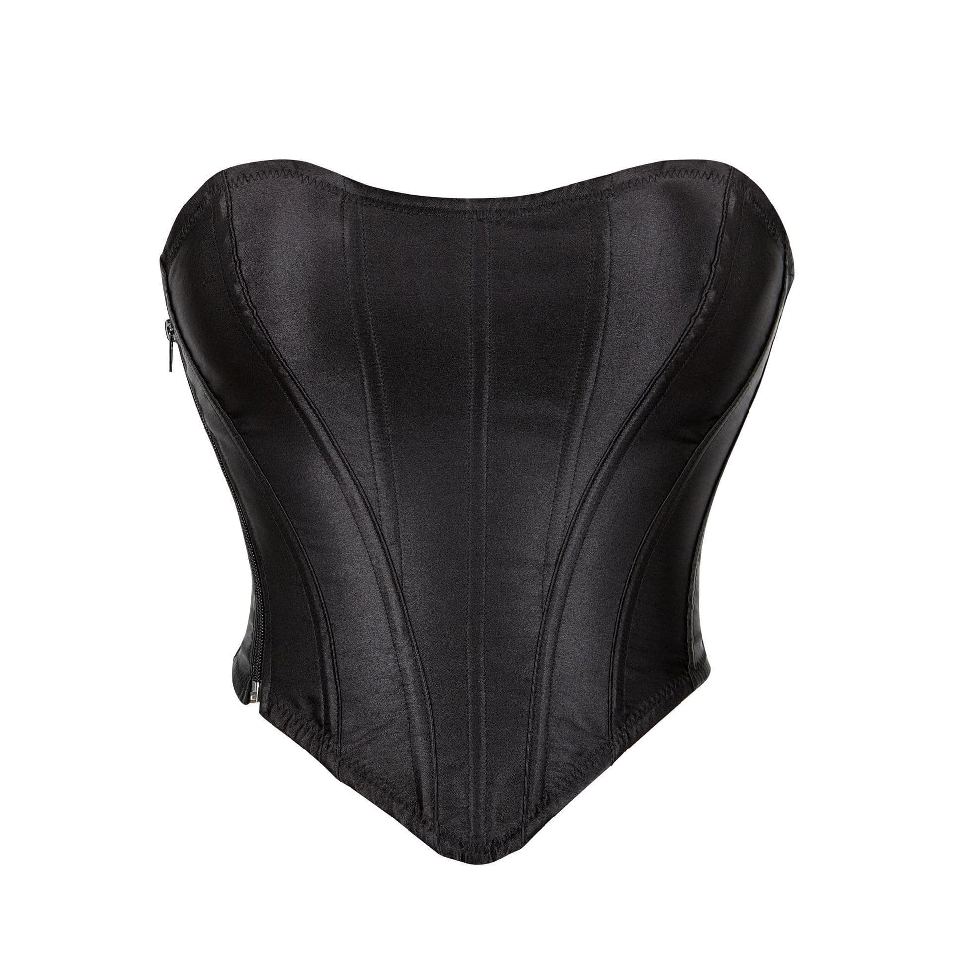 Summer Women's Vintage Waist-Cinching Heart-Shaped Corset Satin Palace Style Waist Belt with Zipper and Boning Shapewear