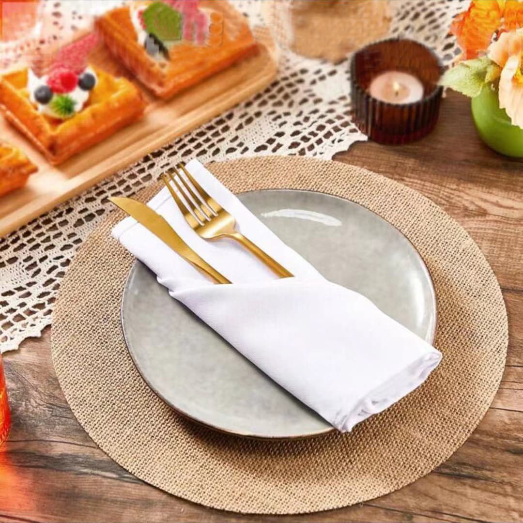 Cross-border Jute Woven Placemat, Ins Style Nordic Table Mat, Cotton Linen Heat Insulation Pad, Photography Prop, Home Decoration