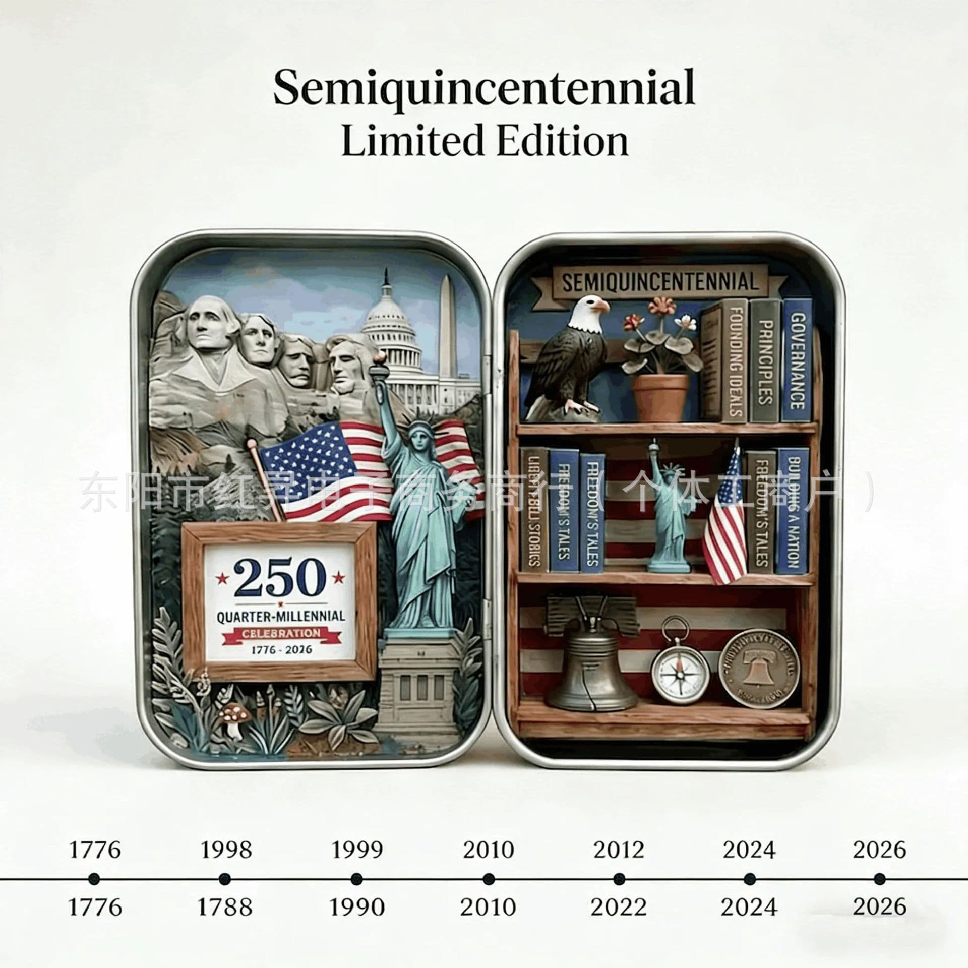 Usa 250Th Anniversary Pocket Diorama Tin250Th Anniversary Pocket Diorama