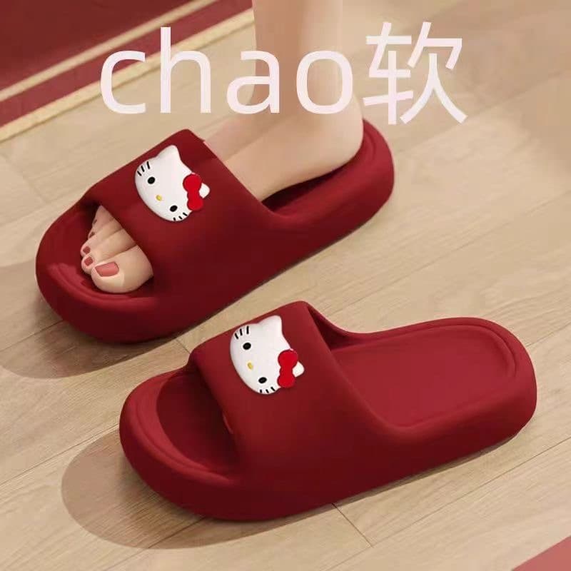 Trendy Red Fortune Slippers for Women, Indoor/Outdoor Wear, Thick Sole, Bathroom Non-Slip, Couples Slippers for Men