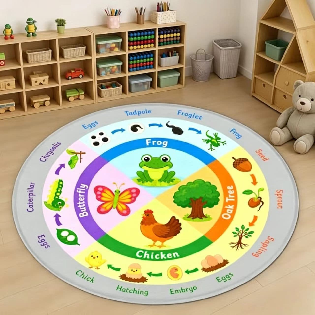 Dopamine Game Round Imitation Cashmere Washed Base Mat Soft Skin Friendly Decorative Carpet Living Room Round Rug Delivery