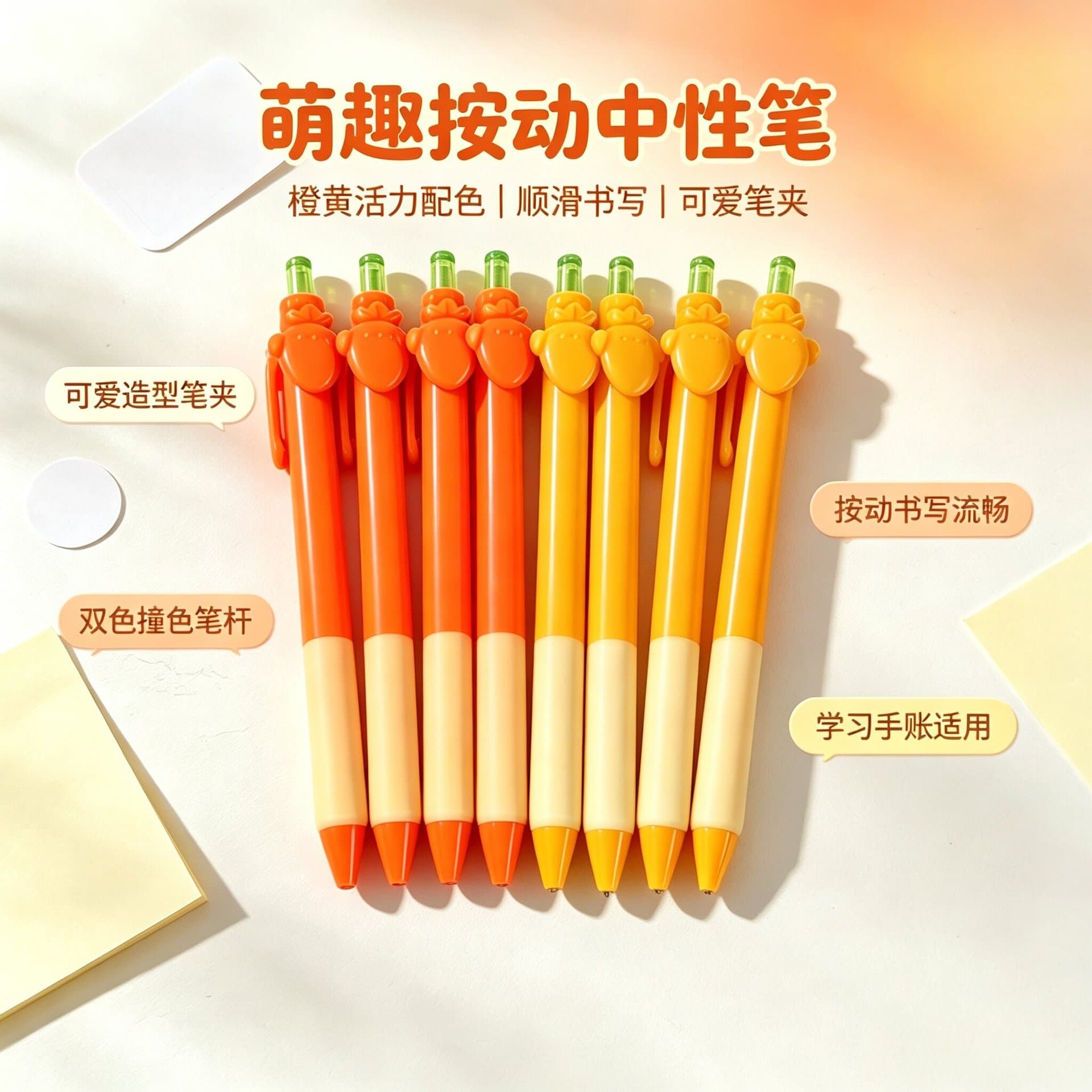 New gel pen carrot cartoon stationery gel pen ballpoint pen gift for students wholesale brush question pen