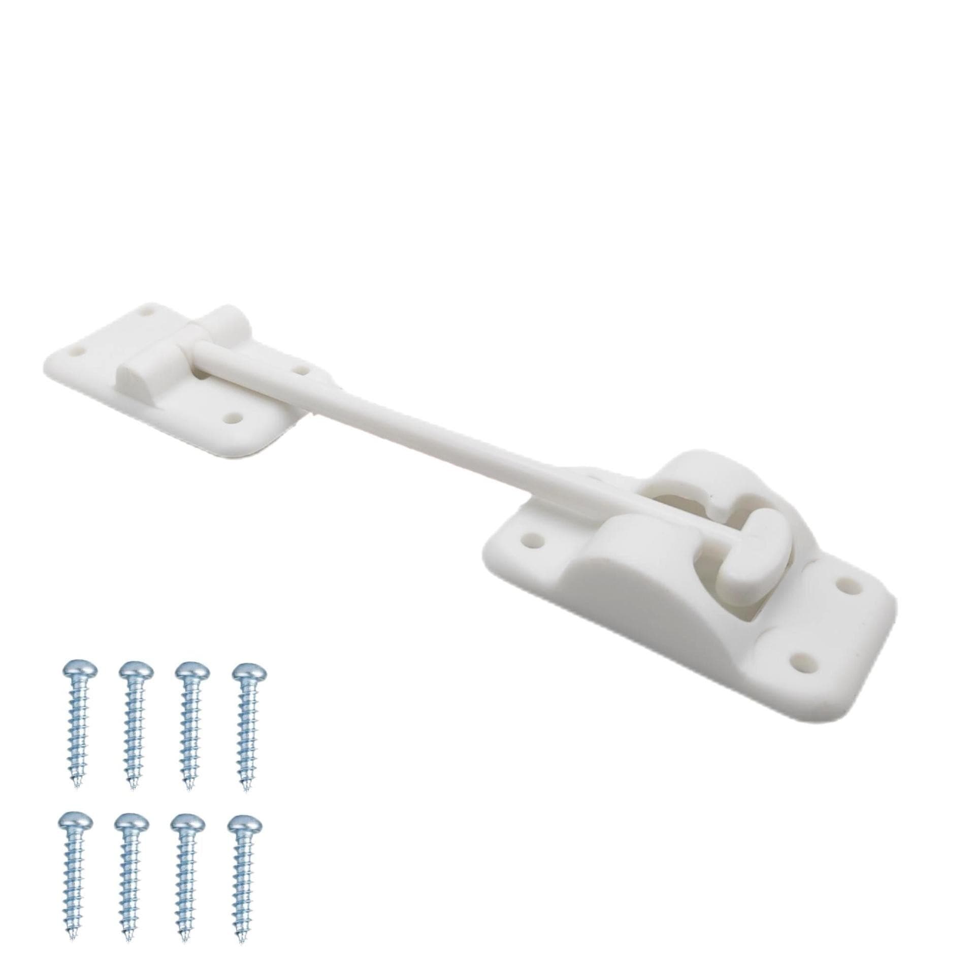 RV Accessories 6" Plastic Door Latch Door Hook with 8 Screws