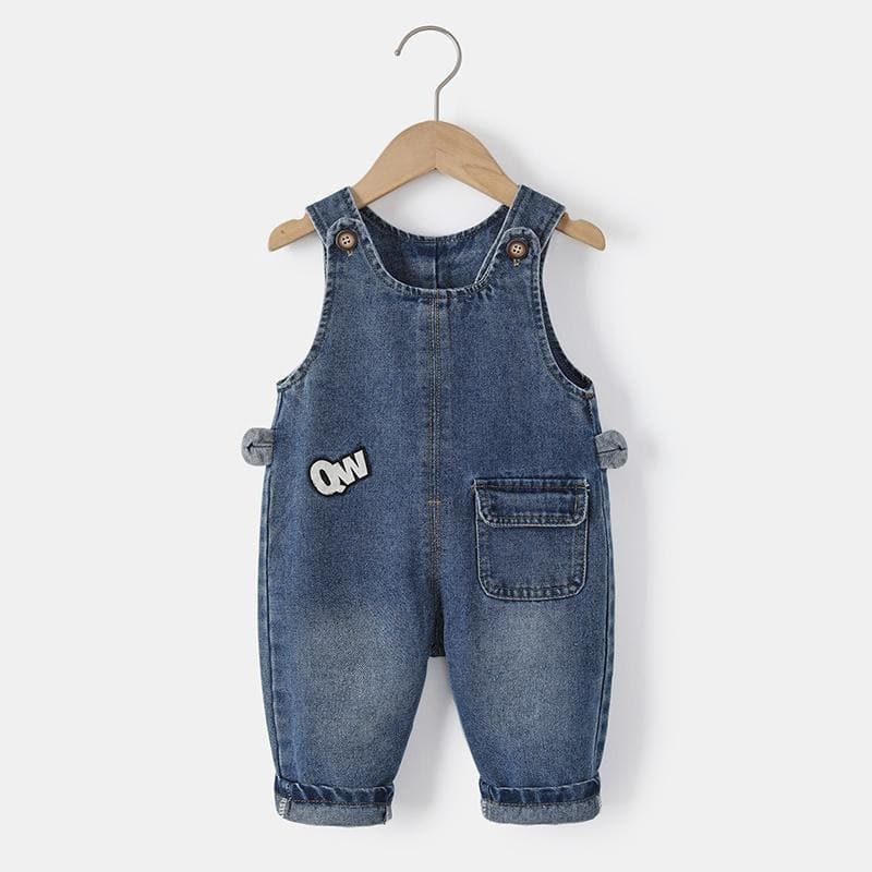 Baby and children's clothing denim overalls spring and autumn style 1 to 3 years old girls and boys baby autumn blue long pants