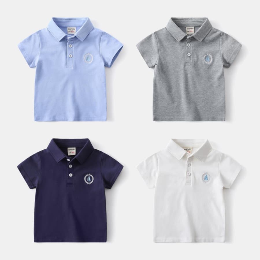 Children's Lapel Short-Sleeved 2026 Kids Summer Boys' New Korean Style Polo Shirt Half-Sleeved Cotton Baby T-Shirt Dropshipping