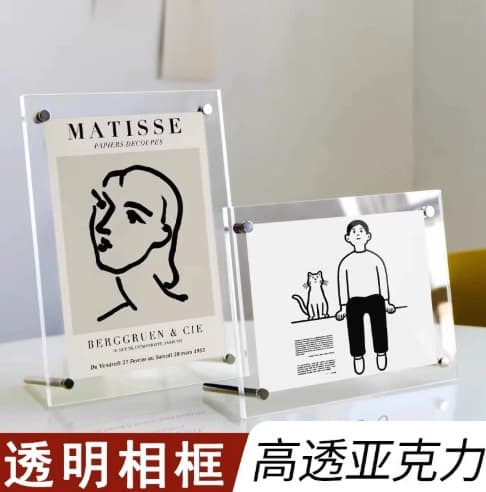 Transparent Acrylic Photo Frame Postcard Display Stand Photo Holder for Tickets and Stubs 5x6 6x7 6x8 Inch