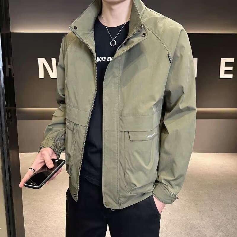 High Quality Men's 2026 Spring Autumn New Style Men's Trendy Casual Men's Street Brand Stand Collar Work Jacket Top