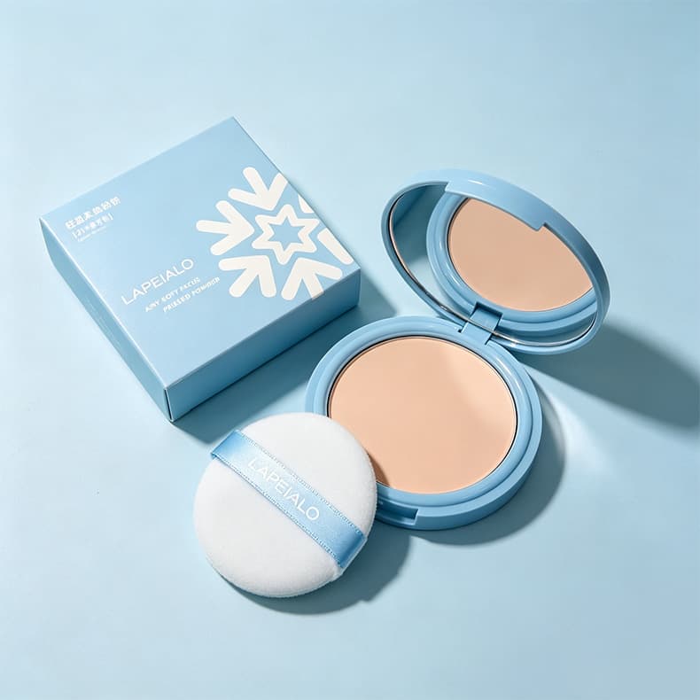 LAPEIALO Lightweight Soft Focus Powder Compact Waterproof Matte Smooth Refined Setting Touch Up Three-in-One Powder