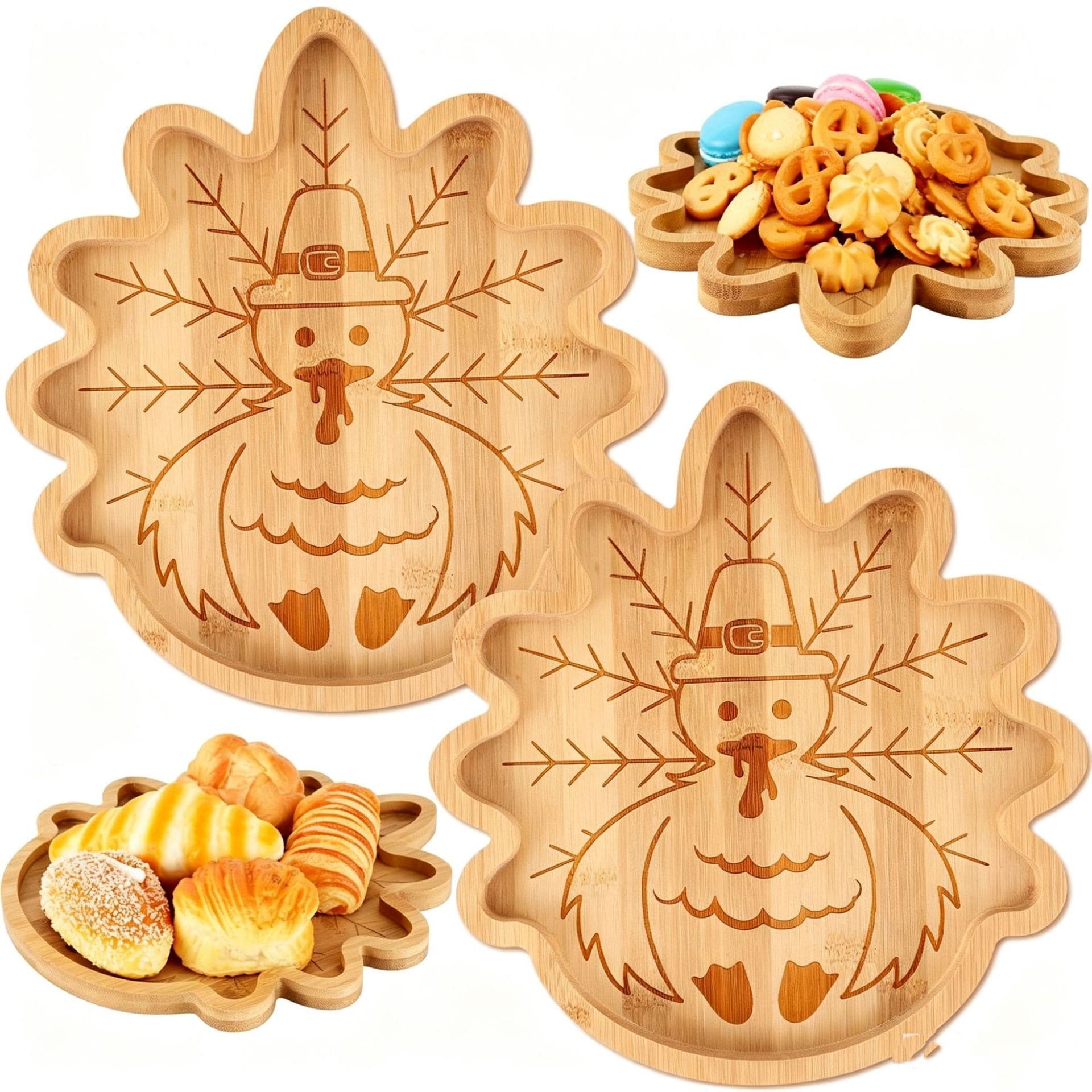 Thanksgiving Turkey-Shaped Dinner Plate Thanksgiving Party Decoration Charcuterie Dessert Plate Serving Platter Dried Fruit Plate