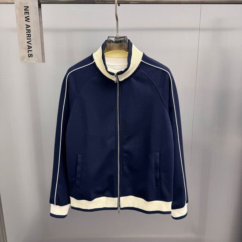 Spring/Autumn New Men's Jacket Fashion Couple Sports Zip-Up Color-Block Webbing Coat Trendy B2CRF3981