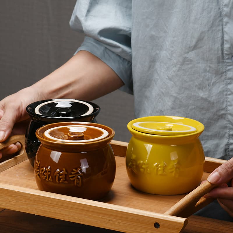 Small Clay Jar Soup Bowl, Commercial and Household Double-Boiling Steaming Pot, Single-Serve Steaming Cup, Shaxian Snackware