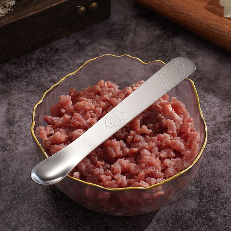 Dual-Purpose 304 Stainless Steel Dumpling Spoon Home Use Tool for Filling Stirring And Picking Ideal for Making Dumplings And Wontons