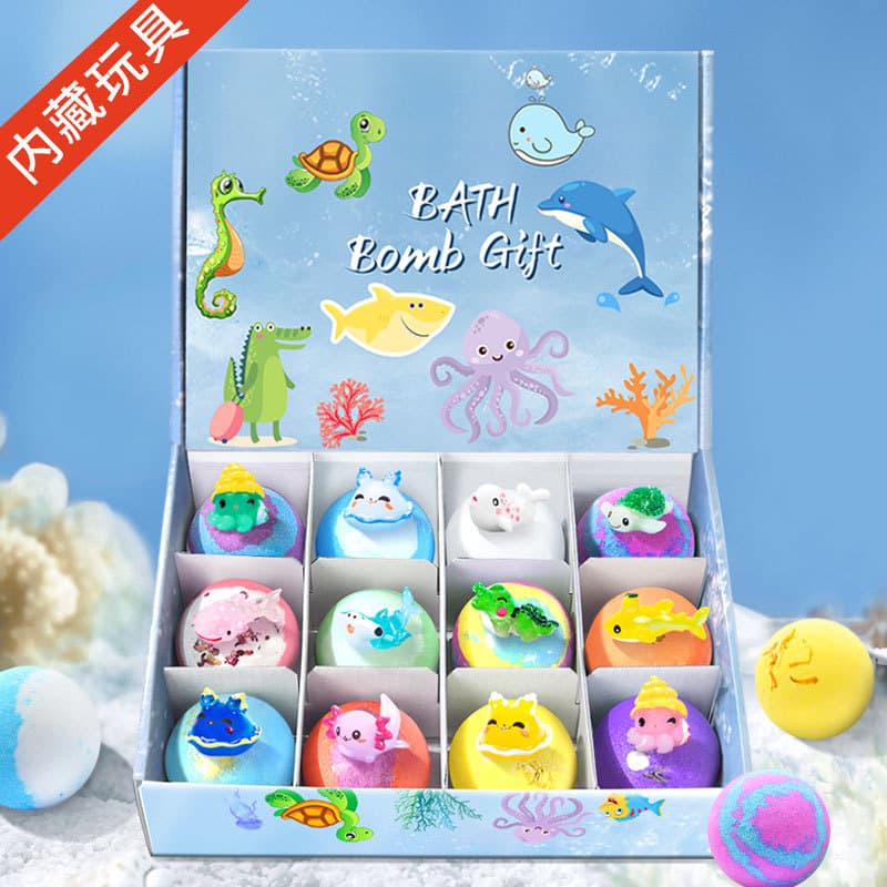 Cross-border Bath Bombs with Hidden Toys, Bath Salt Ball Gift Set, Scented Bath Bombs Wholesale