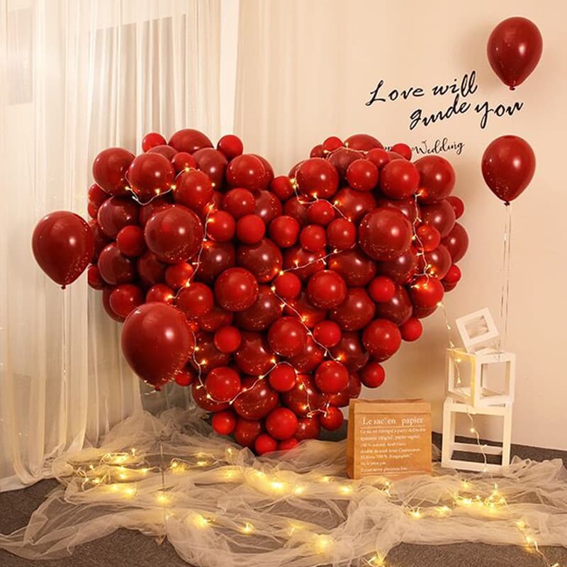 Love Shape Wedding Balloons Wedding Decoration Full Set Living Room Wedding Room Layout Set Wedding Background New House Bedroom