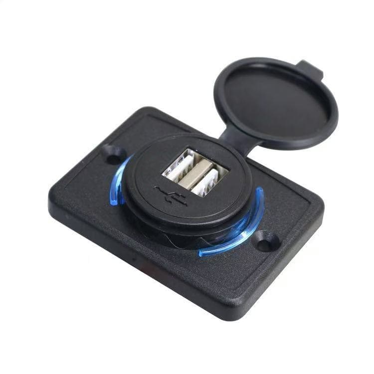 Cross-border Marine, Truck, and RV Modified Dual USB Car Charger with LED Halo Flat Surface