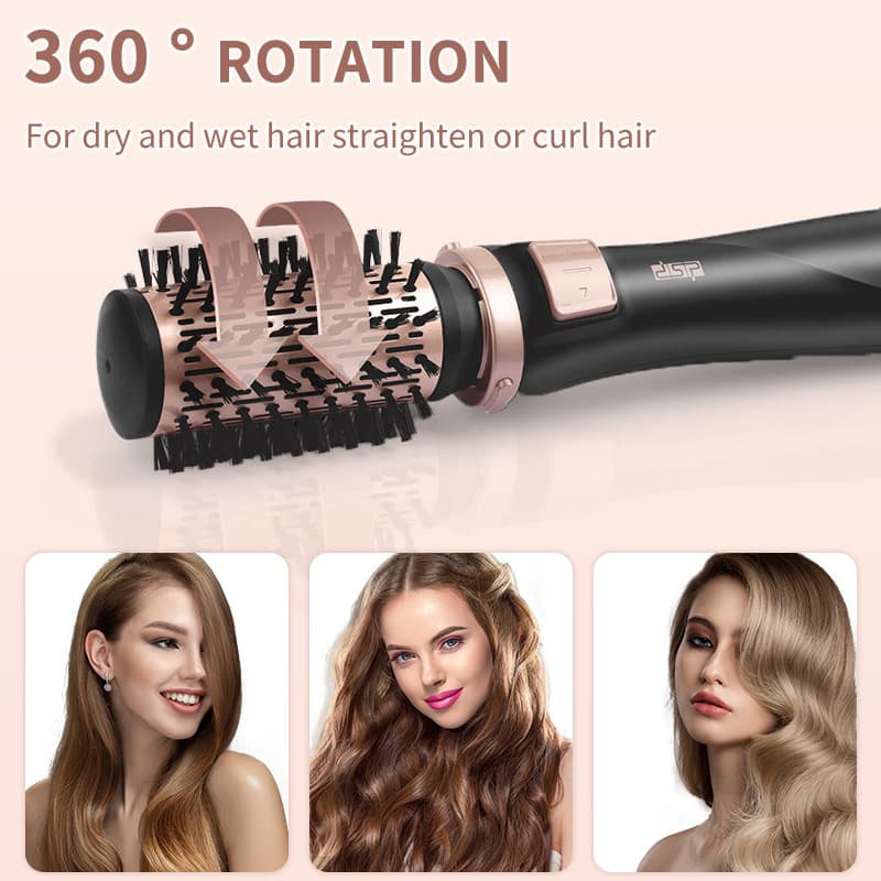 DSP/Dansong Multifunctional Electric Hair Styling Comb, Wet and Dry Use, 5-in-1, Non-Damaging Automatic Hair Brush, Curling and Straightening