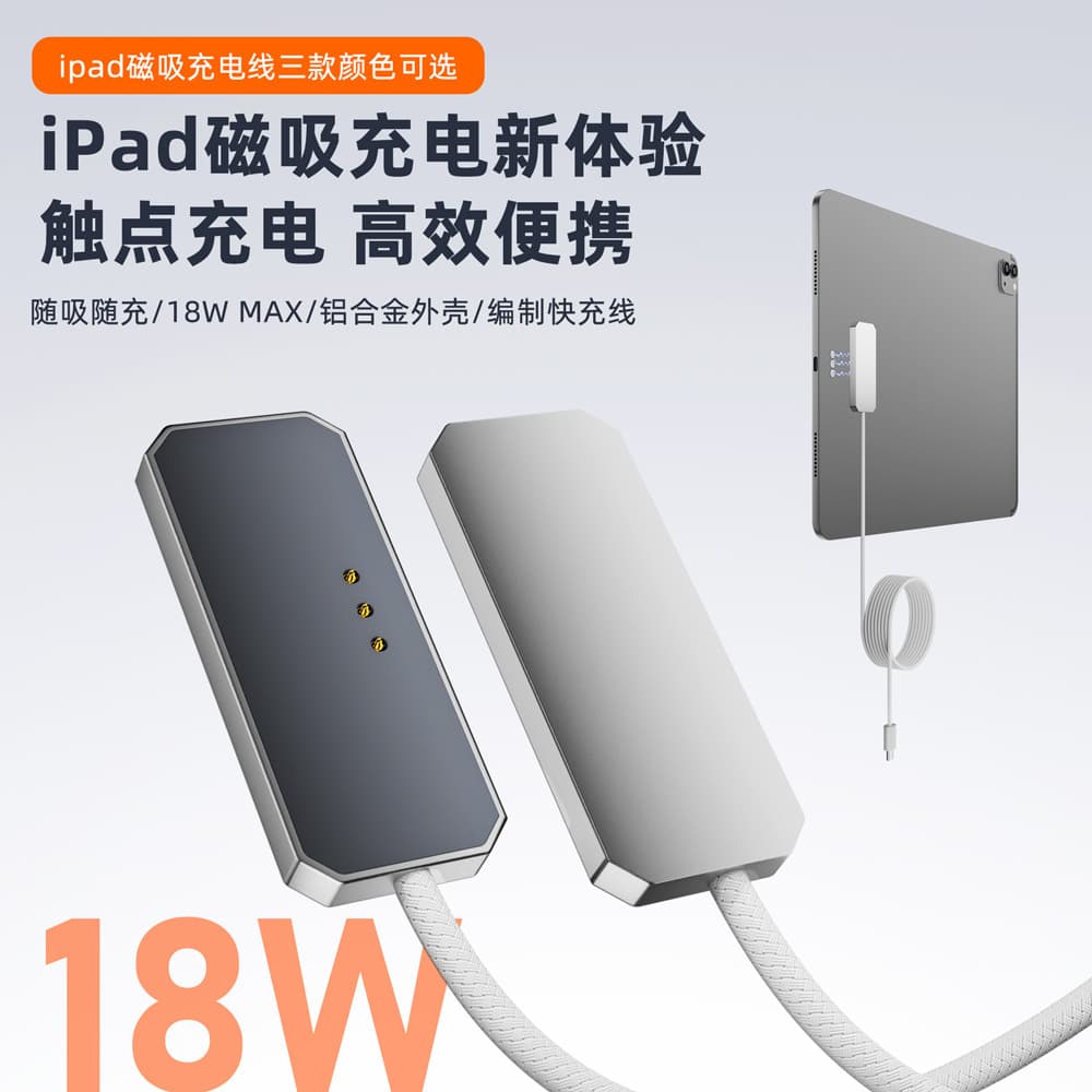 Magnetic wireless charger for Apple iPad Pro tablet with 18W/35W fast charging cable