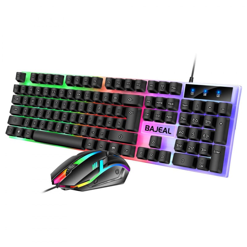 BAJEAL T350 Wired Keyboard and Mouse Set U+U Gaming LED Keyboard Mouse Combo for Cross-Border Supply