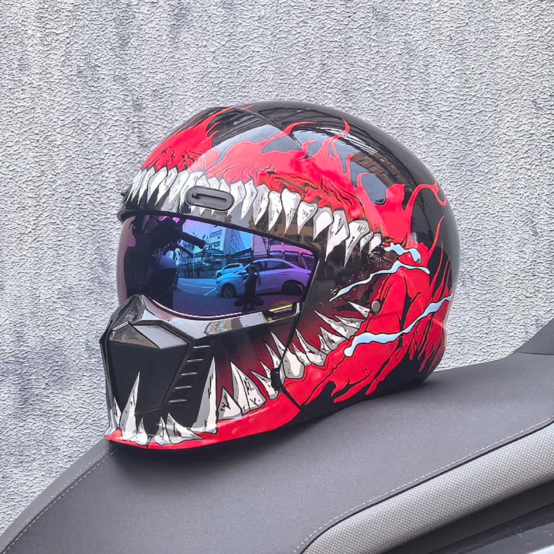 Cross-border Plus Size Scorpion Helmet Retro Motorcycle Cruiser Helmet Lightweight Full Face Helmet